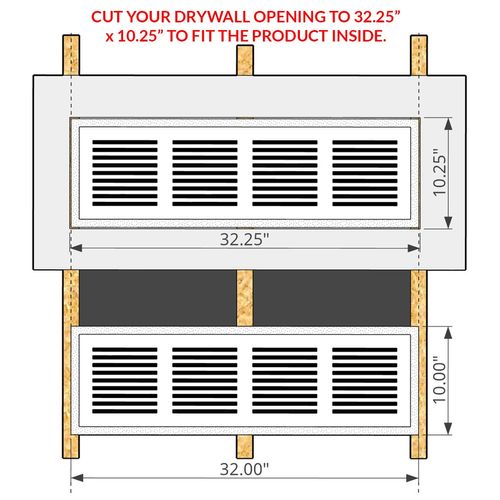 Main product image of PermaFlow 30 Permanent Return Air Vent Cover 30" x 6" or 30" x 8" Duct Opening