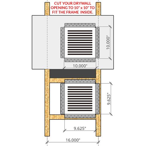 Main product image of SilhouEase 10 Exhaust Fan Removable Flush Mount Bathroom Cover 10" x 10" Drywall Opening