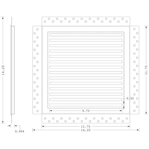 Main product image of SilhouEase 12 Exhaust Fan Removable Flush Mount Bathroom Cover 12" x 12" Drywall Opening