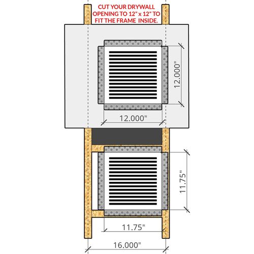 Main product image of SilhouEase 12 Exhaust Fan Removable Flush Mount Bathroom Cover 12" x 12" Drywall Opening