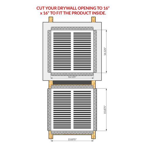 Main product image of SilhouEase 16 Exhaust Fan Removable Flush Mount Bathroom Cover 16" x 16" Drywall Opening