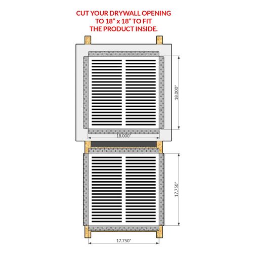 Main product image of SilhouEase 18 Exhaust Fan Removable Flush Mount Bathroom Cover 18" x 18" Drywall Opening