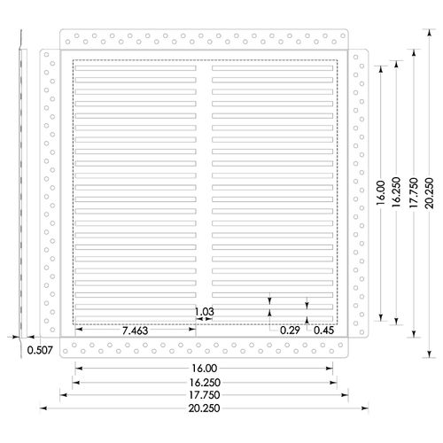 Main product image of SilhouEase 18 Exhaust Fan Removable Flush Mount Bathroom Cover 18" x 18" Drywall Opening