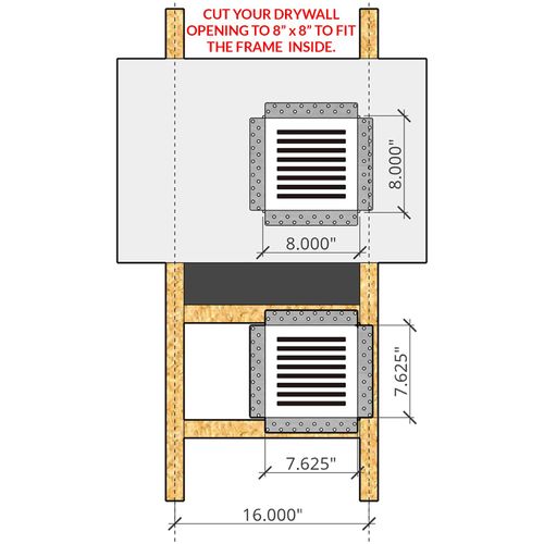 Main product image of SilhouEase 8 Exhaust Fan Removable Flush Mount Bathroom Cover 8" x 8" Drywall Opening