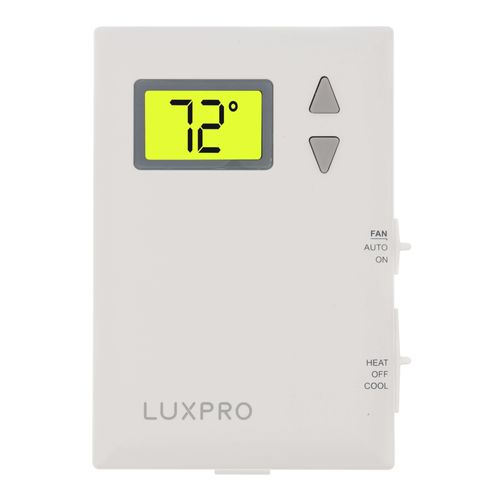Main product image of LuxPro Digital Non-Programmable Thermostat, Battery Powered (1 Heat - 1 Cool), PSD011B-008
