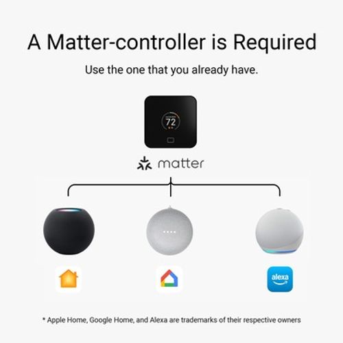Main product image of TQ1 Smart Thermostat w/ Matter Smart Home Connectivity, Black, TQ1-BL-L04