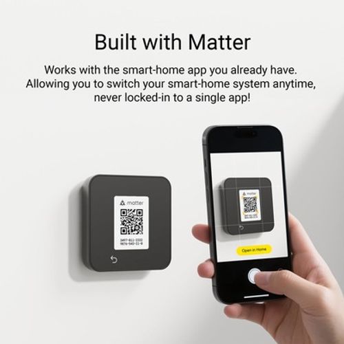 Main product image of TQX Smart Thermostat w/ Matter Smart Home Connectivity & Smart Remote Sensor, Black, TQX-BL-L14