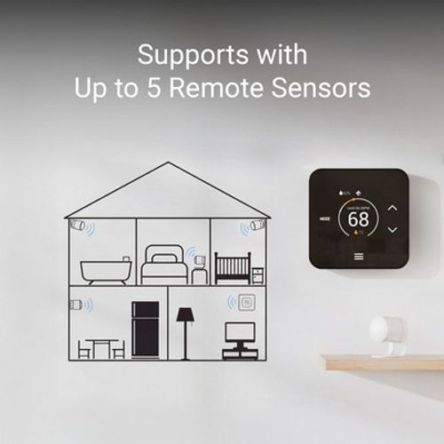 Main product image of TQX Smart Thermostat w/ Matter Smart Home Connectivity & Smart Remote Sensor, Black, TQX-BL-L14