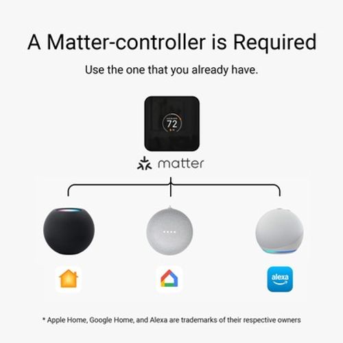 Main product image of TQX Smart Thermostat w/ Matter Smart Home Connectivity & Smart Remote Sensor, Black, TQX-BL-L14