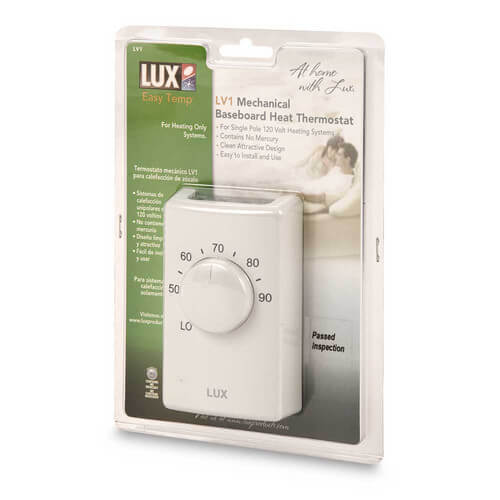 LV1 Lux LV1 NonProgrammable Single Pole, Line Voltage Heating Only Mechanical Thermostat