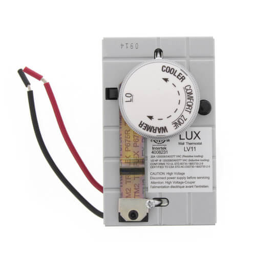 LV11005 Lux LV11005 NonProgrammable Single Pole, Line Voltage Heating Only Mechanical