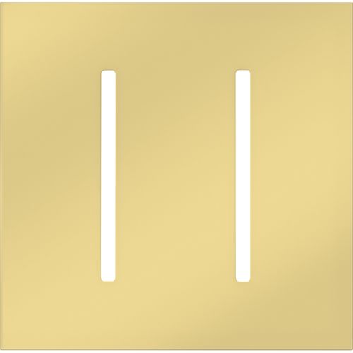 Main product image of New Architectural 2-Gang Wall Plate, Fits Grafik T Controls, Metal Finish, Bright Brass