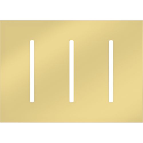 Main product image of New Architectural 3-Gang Wall Plate, Fits Grafik T Controls, Metal Finish, Bright Brass