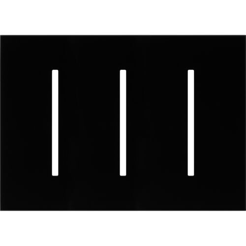 Main product image of New Architectural 3-Gang Wall Plate, Fits Grafik T Controls, Glass Finish, Clear Black Glass
