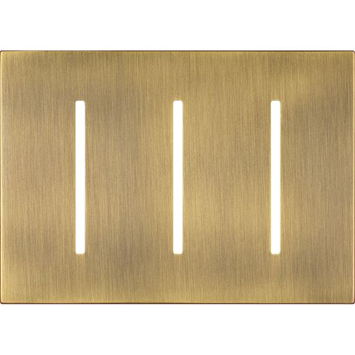 Main product image of New Architectural 3-Gang Wall Plate, Fits Grafik T Controls, Metal Finish, Antique Brass