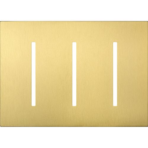Main product image of New Architectural 3-Gang Wall Plate, Fits Grafik T Controls, Metal Finish, Satin Brass