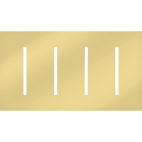 Main product image of New Architectural 4-Gang Wall Plate, Fits Grafik T Controls, Metal Finish, Bright Brass