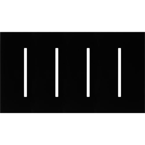 Main product image of New Architectural 4-Gang Wall Plate, Fits Grafik T Controls, Glass Finish, Clear Black Glass