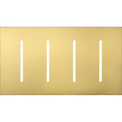 Main product image of New Architectural 4-Gang Wall Plate, Fits Grafik T Controls, Metal Finish, Satin Brass