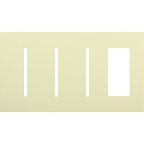 Main product image of New Architectural 4-Gang Wall Plate, Fits (3) Grafik T Controls, 1 Accessory, Matte Finish, Almond