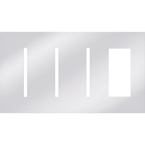 Main product image of Architectural 4-Gang Wall Plate, Fits (3) Grafik T Controls, 1 Accessory, Metal Finish, Bright Chrome