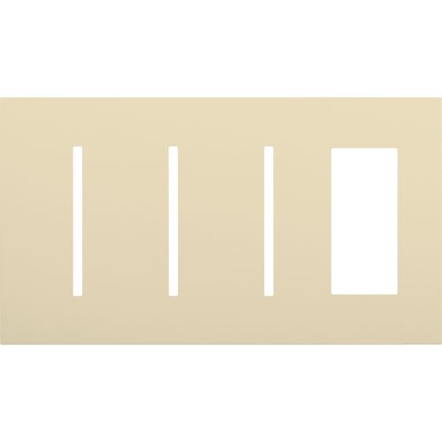 Main product image of New Architectural 4-Gang Wall Plate, Fits (3) Grafik T Controls, 1 Accessory, Matte Finish, Beige