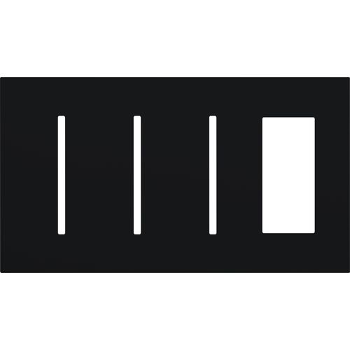 Main product image of New Architectural 4-Gang Wall Plate, Fits (3) Grafik T Controls, 1 Accessory, Matte Finish, Black