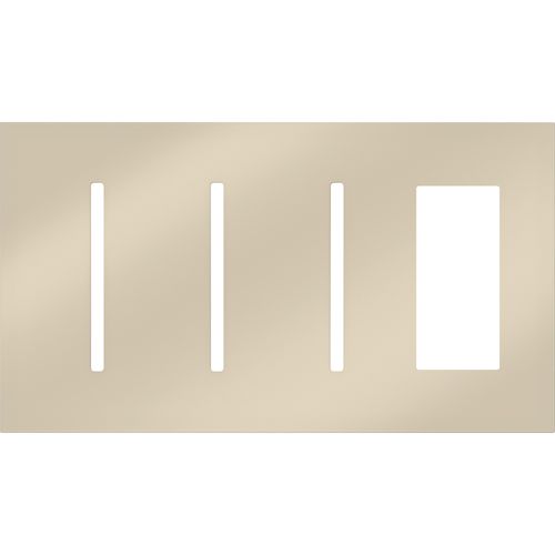 Main product image of Architectural 4-Gang Wall Plate, Fits (3) Grafik T Controls, 1 Accessory, Metal Finish, Bright Nickel