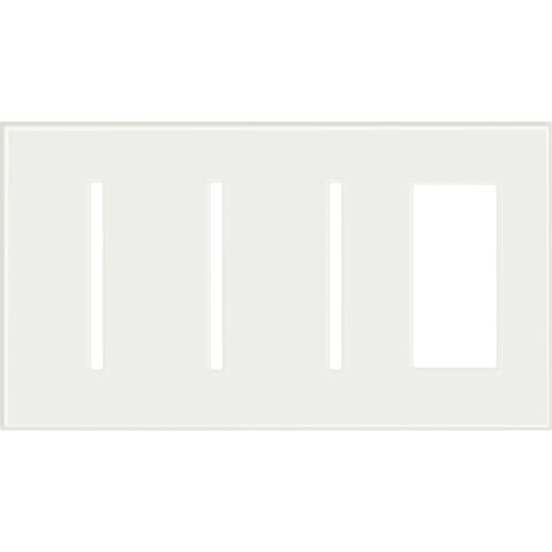 Main product image of Architectural 4-Gang Wall Plate, Fits (3) Grafik T Controls, 1 Accessory, Glass Finish, Clear White Glass