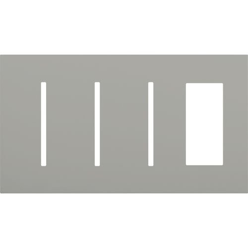 Main product image of New Architectural 4-Gang Wall Plate, Fits (3) Grafik T Controls and 1 Accessory, Matte Finish, Gray