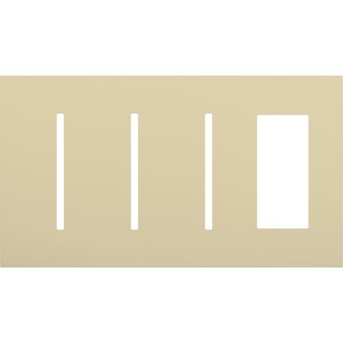 Main product image of New Architectural 4-Gang Wall Plate, Fits (3) Grafik T Controls, 1 Accessory, Matte Finish, Ivory