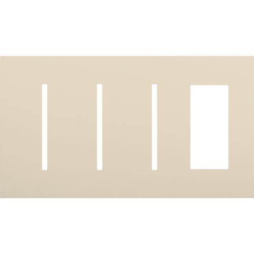 Main product image of Architectural 4-Gang Wall Plate, Fits (3) Grafik T Controls, 1 Accessory, Matte Finish, Light Almond