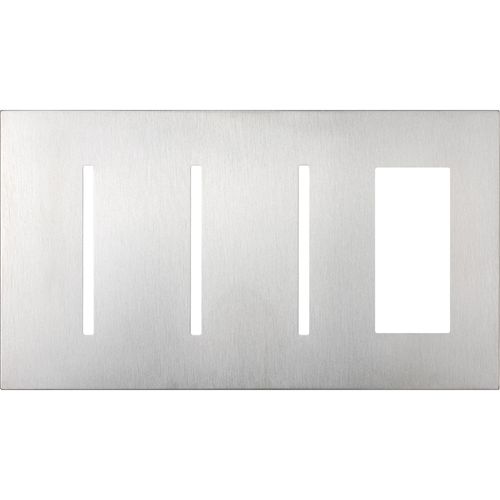 Main product image of Architectural 4-Gang Wall Plate, Fits (3) Grafik T Controls, 1 Accessory, Metal Finish, Satin Chrome