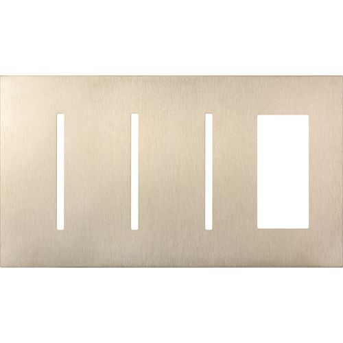 Main product image of Architectural 4-Gang Wall Plate, Fits (3) Grafik T Controls, 1 Accessory, Metal Finish, Satin Nickel