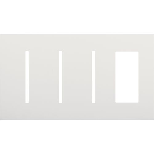 Main product image of New Architectural 4-Gang Wall Plate, Fits (3) Grafik T Controls, 1 Accessory, Matte Finish, White