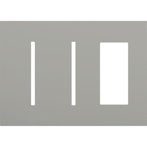 Main product image of New Architectural 3-Gang Wall Plate, Fits 2 Grafik T Controls and 1 Accessory, Matte Finish, Gray