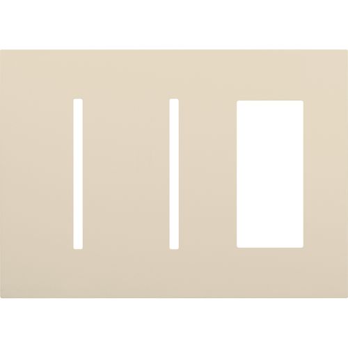 Main product image of New Architectural 3-Gang Wall Plate, Fits 2 Grafik T Controls, 1 Accessory, Matte Finish, Light Almond