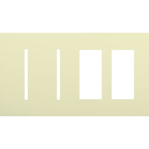 Main product image of New Architectural 4-Gang Wall Plate, Fits 2 Grafik T Controls and 2 Accessory, Matte Finish, Almond