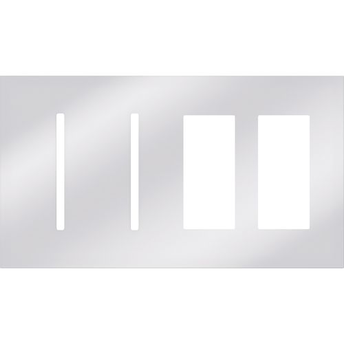 Main product image of New Architectural 4-Gang Wall Plate, Fits 2 Grafik T Controls, 2 Accessory, Metal Finish, Bright Chrome