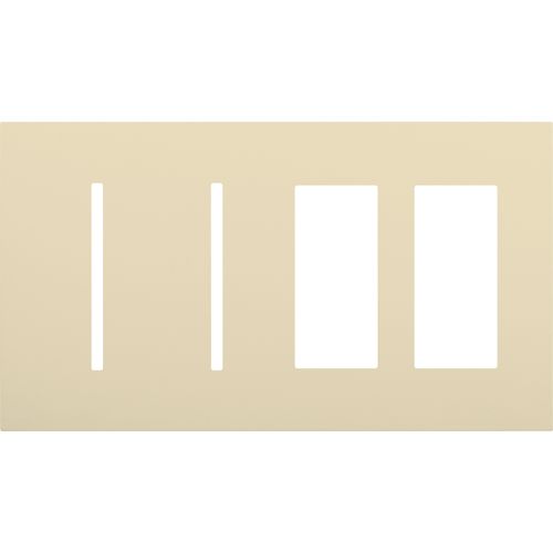 Main product image of New Architectural 4-Gang Wall Plate, Fits 2 Grafik T Controls and 2 Accessory, Matte Finish, Beige