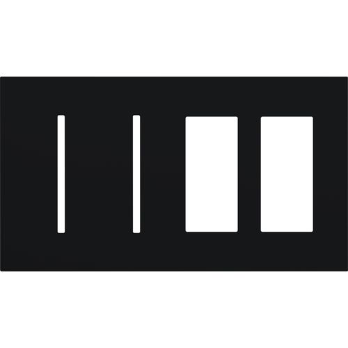 Main product image of New Architectural 4-Gang Wall Plate, Fits 2 Grafik T Controls and 2 Accessory, Matte Finish, Black