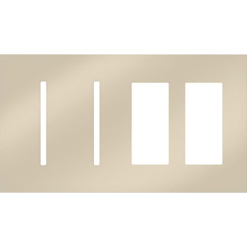 Main product image of New Architectural 4-Gang Wall Plate, Fits 2 Grafik T Controls, 2 Accessory, Metal Finish, Bright Nickel