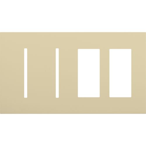 Main product image of New Architectural 4-Gang Wall Plate, Fits 2 Grafik T Controls and 2 Accessory, Matte Finish, Ivory