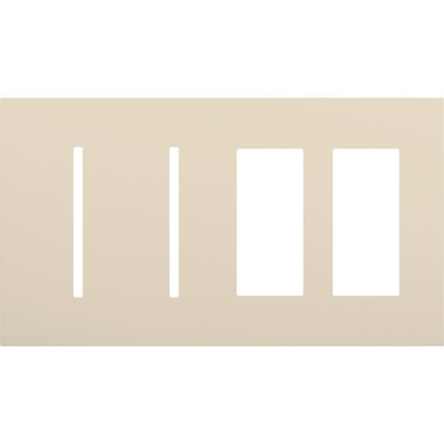 Main product image of New Architectural 4-Gang Wall Plate, Fits 2 Grafik T Controls, 2 Accessory, Matte Finish, Light Almond