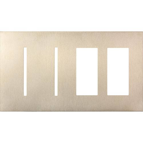 Main product image of New Architectural 4-Gang Wall Plate, Fits 2 Grafik T Controls, 2 Accessory, Metal Finish, Satin Nickel