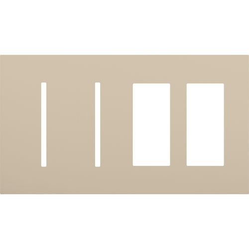 Main product image of New Architectural 4-Gang Wall Plate, Fits 2 Grafik T Controls and 2 Accessory, Matte Finish, Taupe