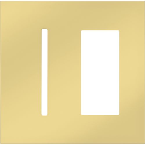 Main product image of New Architectural 2-Gang Wall Plate, Fits 1 Grafik T Controls, 1 Accessory, Metal Finish, Bright Brass