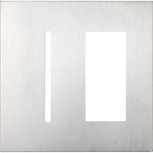 Main product image of New Architectural 2-Gang Wall Plate, Fits 1 Grafik T Controls, 1 Accessory, Metal Finish, Satin Chrome