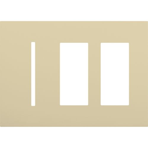 Main product image of New Architectural 3-Gang Wall Plate, Fits 1 Grafik T Control and 2 Accessory, Matte Finish, Ivory