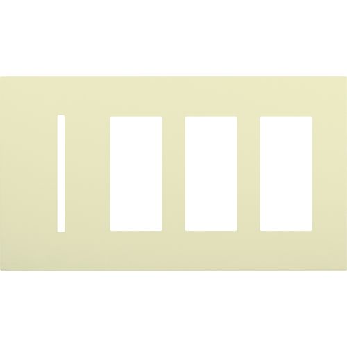 Main product image of New Architectural 4-Gang Wall Plate, Fits 1 Grafik T Control, (3) Accessory, Matte Finish, Almond